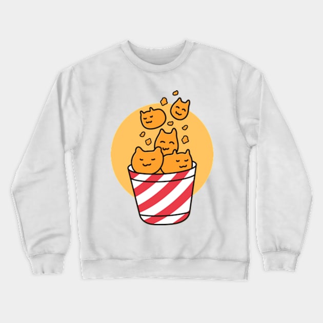 Cat Chicken Nuggets Crewneck Sweatshirt by JaiStore